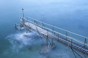 wooden jetty at dusk