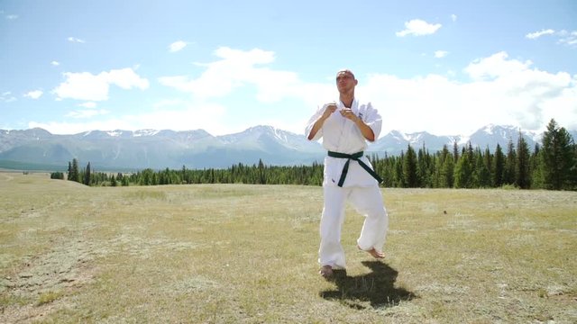 man and kung fu on nature.