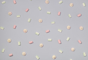 Marshmallows flat lay