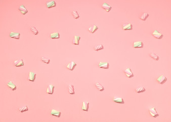 Marshmallows flat lay