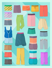 Women's shorts in flat design