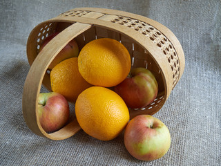 Apples and oranges in the basket