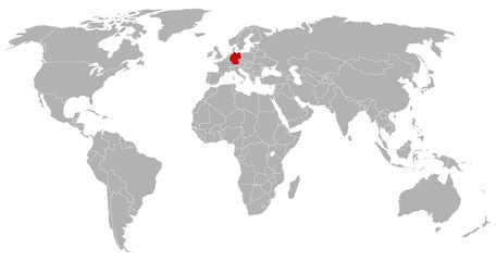 Fototapeta na wymiar Germany on the world map