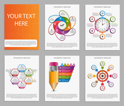 Collection of colorful infographics. Design elements.