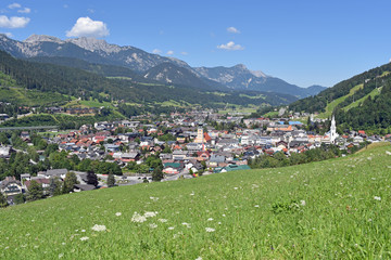 Fototapeta na wymiar Ort Schladming in der Steiermark / Österreich