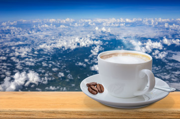 Coffee cup on the table.