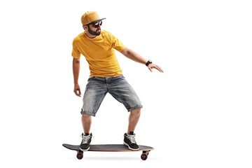 Young guy riding a skateboard