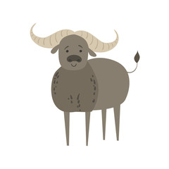 Zebu Bull Stylized Childish Drawing