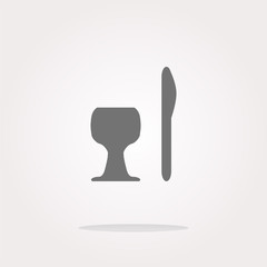 Eat sign icon. Cutlery symbol. Knife and fork. Circles button . Vector illustration