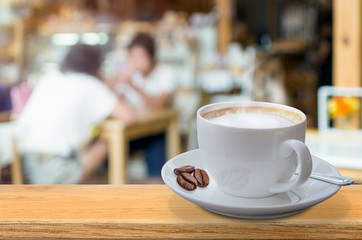 Coffee cup on the table.