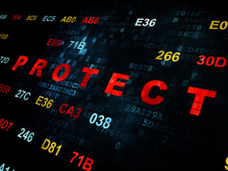 Fototapeta premium Protection concept: Protect on Digital background