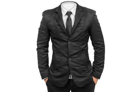 business man body in black isolated.