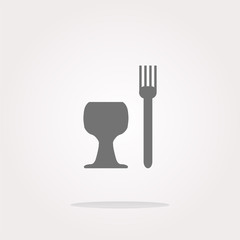 Eat sign icon. Cutlery symbol. Fork and wineglass. Modern UI website button . Vector illustration