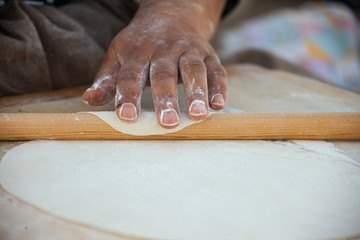 Open handmade dough