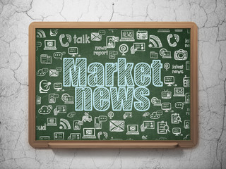 News concept: Market News on School board background