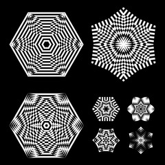 The circular pattern, round pattern - optical illusion, abstract design element.