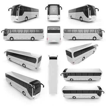 12 perspective view of City bus with blank surface for your crea