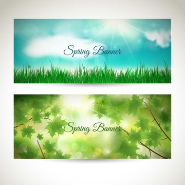 Spring banners set