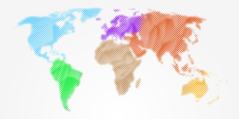 Abstract colorful world map