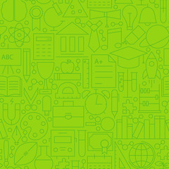 Line School Green Seamless Pattern