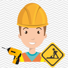 Obraz na płótnie Canvas man construction drill helmet