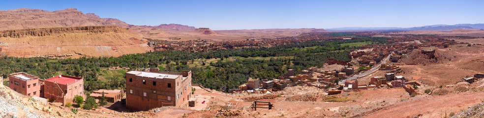 Oasis and village, Morocco