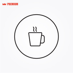 Rounded vector coffee cup icon