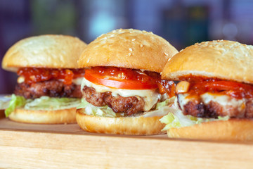 Juicy beef burgers