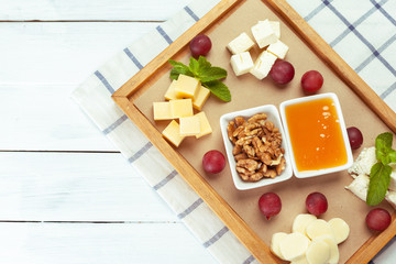 dish cheese food piece different