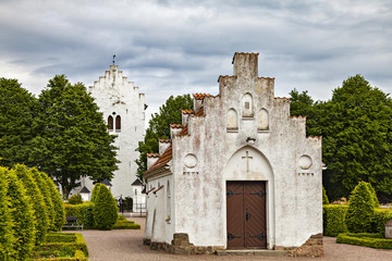 Fototapeta na wymiar White stone church