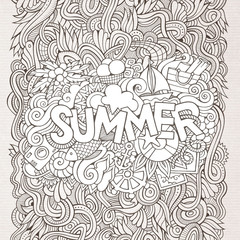 Obraz premium Summer hand lettering and doodles elements.