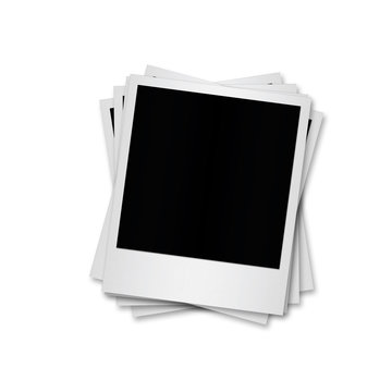 Blank photo papers isolated.