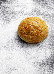 Pineapple Bread on the black board,covered with white flour