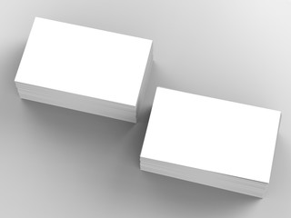 stack of business card on grey background