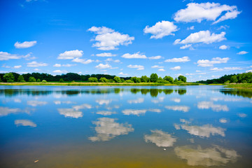 Beautiful lake in summer