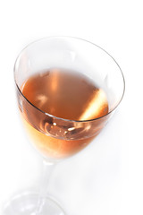 Rose wine in a glass