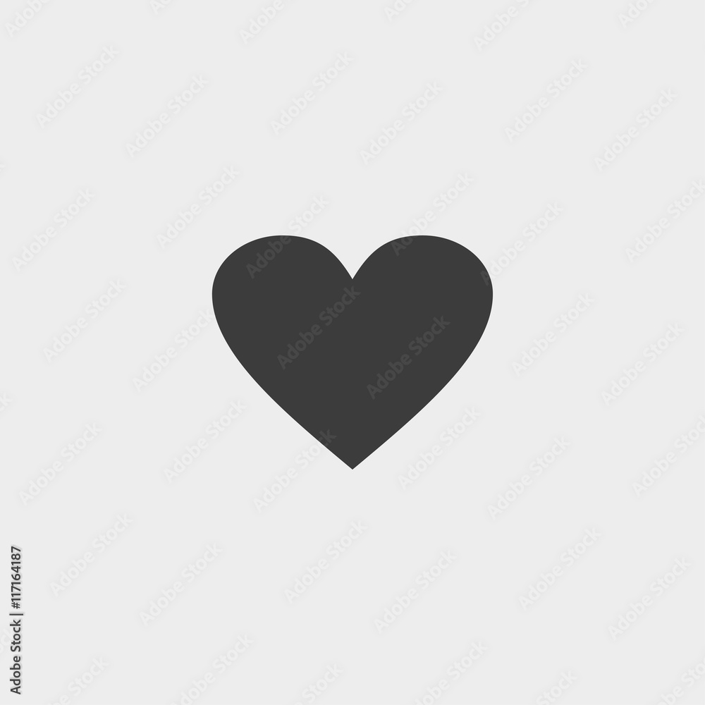 Poster heart icon in a flat design in black color. vector illustration eps10