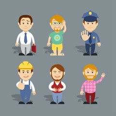 Variety of cartoon characters