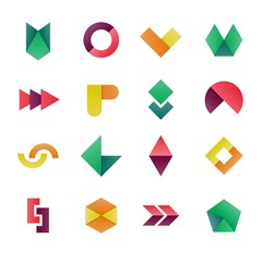 Geometric shapes in colorful style