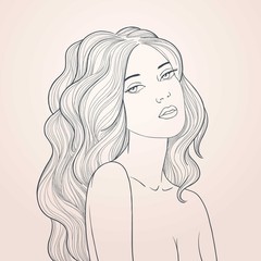 Beautiful woman with wavy hair