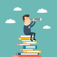 Businessman looking new target