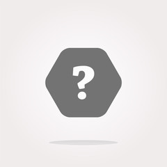 Icon on the clouds with questions mark sign . Vector illustration