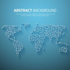 World map background in abstract style