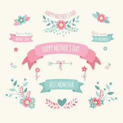 Mothers day decoration elements