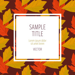 Autumn background with fall leaf vector illustration