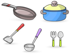 Kitchen Tools colorful Vector