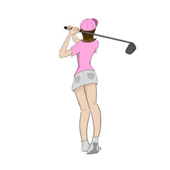 女子ゴルファー後ろ