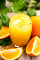 Orange juice with ice