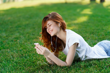 Fototapeta premium woman on the grass