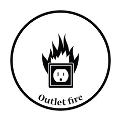Electric outlet fire icon